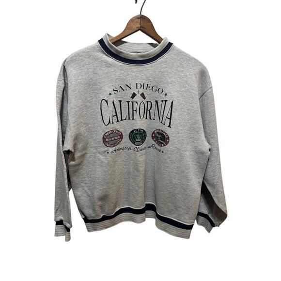 Vintage sweatshirt San Diego California VTG crewneck pullover gray sz M - Picture 1 of 7